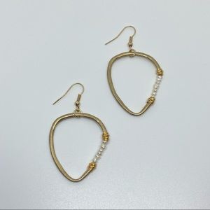 Gold Earrings with Pearl Detail